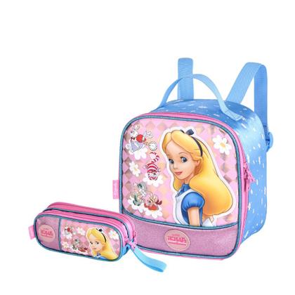Imagem de Kit Mochila C/ Rodinhas Alice no País das Maravilhas C/ Lancheira Térmica E Estojo Infantil - Clio