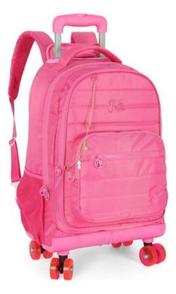 Imagem de Kit Mochila Carrinho 360 Haste Dupla Porta Notebook Barbie - Luxcel