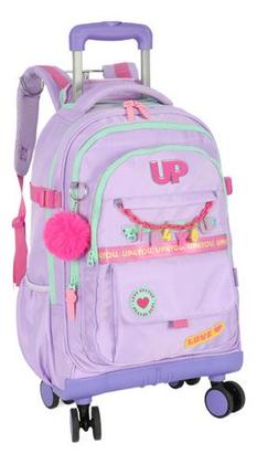 Imagem de Kit Mochila Carrinho 360 Haste Dupla Up4you Porta Notebook