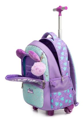 Imagem de Kit Mochila Carrinho Escolar Infantil Menina Juvenil