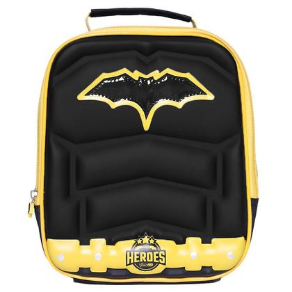 Imagem de Kit mochila carrinho infantil 17", lancheira térmica e estojo escolar Heroes Batmax Yins