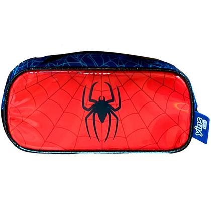 Imagem de Kit mochila carrinho infantil 2 em 1 17", lancheira térmica e estojo escolar Heroes Spidermax Yins