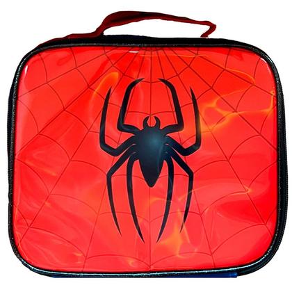 Imagem de Kit mochila carrinho infantil 2 em 1 17", lancheira térmica e estojo escolar Heroes Spidermax Yins
