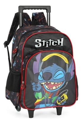 Imagem de Kit Mochila Carrinho Lancheira Estojo Stitch Disney - Luxcel