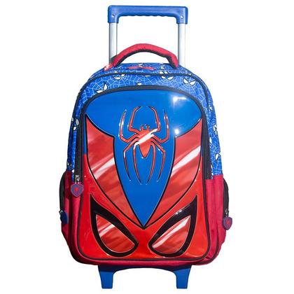 Imagem de Kit mochila carrinho, lancheira térmica e estojo Spider 17"