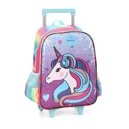 Imagem de Kit Mochila Carrinho Unicornio Up4you + lancheira Menina