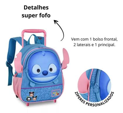 Imagem de Kit Mochila Carro 13 E Lancheira 9 Stitch Tsum Tsum 2025