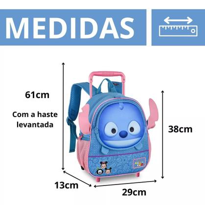 Imagem de Kit Mochila Carro 13 E Lancheira 9 Stitch Tsum Tsum 2025