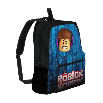 Imagem de Kit Mochila com bolso e Estojo Escolar Infantil Jogos Roblox Menino e Menina
