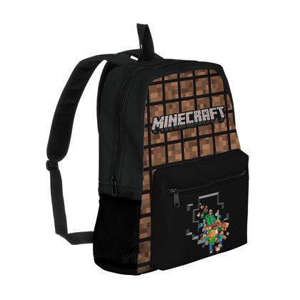 Imagem de kit Mochila com Bolso e Estojo Escolar Infantil Manecraft Menino e Menina 