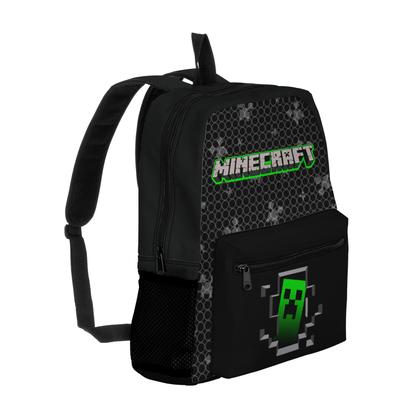 Imagem de kit Mochila com Bolso e Estojo Escolar Infantil Manecraft Menino e Menina 