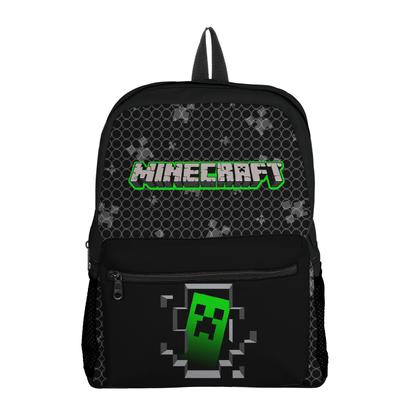 Imagem de kit Mochila com Bolso e Estojo Escolar Infantil Manecraft Menino e Menina 