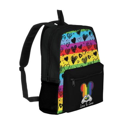 Imagem de Kit Mochila com Bolso e Estojo Escolar Infantil Mickey e Minnie Menina 