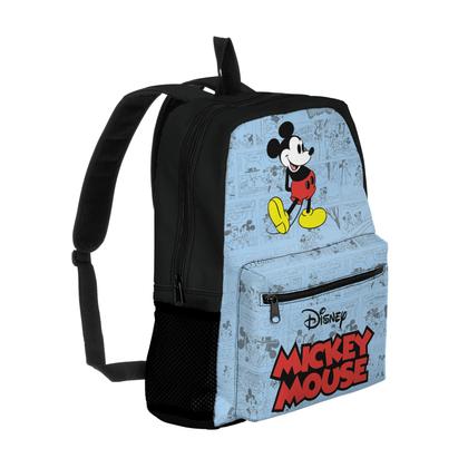 Imagem de Kit Mochila com Bolso e Estojo Escolar Infantil Mickey e Minnie Menina 