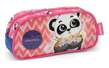 Imagem de Kit Mochila Com Carrinho Lancheira E Estojo Panda - Rosa