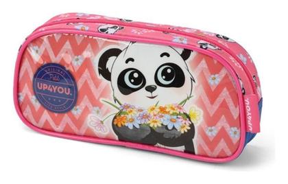 Imagem de Kit Mochila Com Carrinho Lancheira E Estojo Panda - Rosa