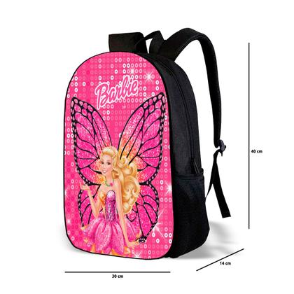 Imagem de Kit Mochila com Estojo Escolar Feminina da Barbie Para Meninas Mundo Rosa 