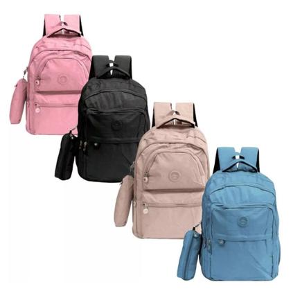 Imagem de Kit Mochila com Estojo Grande Ideal Para Faculdade e Trabalho - Cores