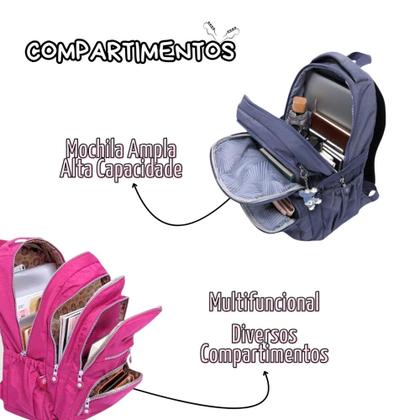 Imagem de Kit Mochila com Estojo Grande Ideal Para Faculdade e Trabalho - Cores