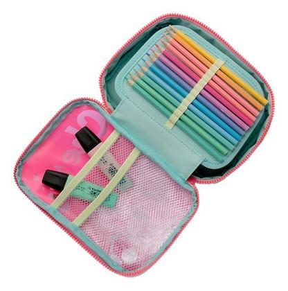 Imagem de Kit Mochila Com Rodinha + Estojo Unicórnio Cherry Puket