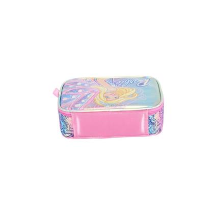 Imagem de Kit Mochila Costas Barbie Com Estojo Box Holográfico Escolar