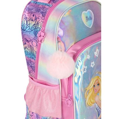 Imagem de Kit Mochila Costas Barbie Com Estojo Box Holográfico Escolar