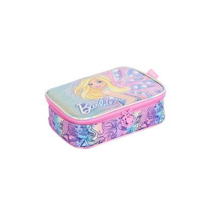 Imagem de Kit Mochila Costas Barbie Com Estojo Box Holográfico Escolar