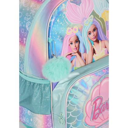 Imagem de Kit Mochila Costas Barbie Com Estojo Box Holográfico Escolar