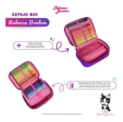 Imagem de Kit Mochila Costas Escolar Rebecca Bonbon Holográfica Shine Com Estojo 2026