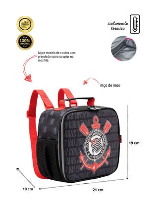 Imagem de Kit Mochila Costas+Estojo T+Lancheira+Sacola Corinthians