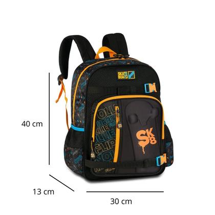 Imagem de Kit Mochila Costas Infantil Masculina Skate com Lancheira e Estojo
