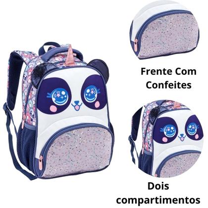 Imagem de Kit Mochila Costas Lancheira Creche Infantil Feminina Zoop
