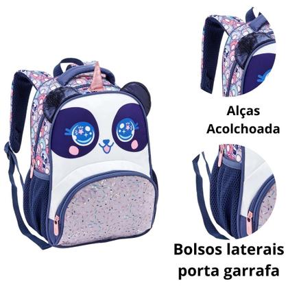 Imagem de Kit Mochila Costas Lancheira Creche Infantil Feminina Zoop