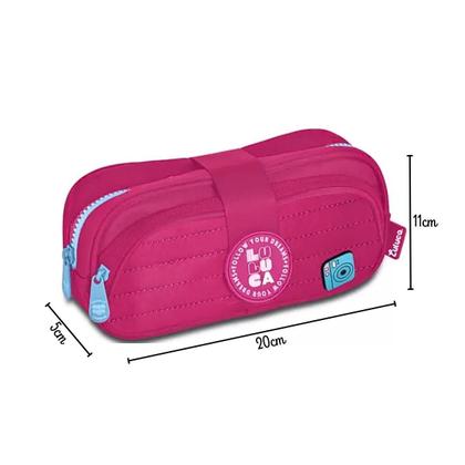 Imagem de Kit Mochila Costas Lancheira E Estojo Rosa Luluca