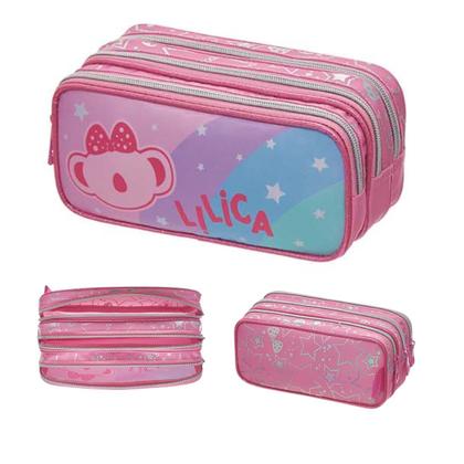 Imagem de Kit Mochila Costas Lilica Super Star Lancheira Estojo Triplo