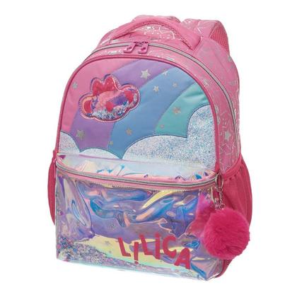 Imagem de Kit Mochila Costas Lilica Super Star Lancheira Estojo Triplo