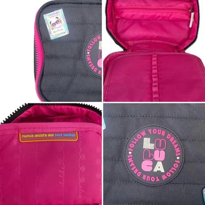 Imagem de Kit Mochila Costas Luluca Escolar Passeio Meninas Estojo Box