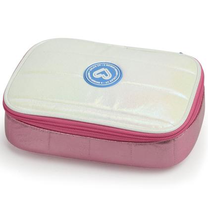 Imagem de Kit Mochila Costas Metalizada Feminina Color Up Estojo Box