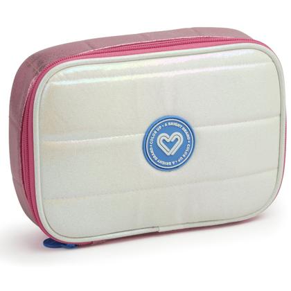 Imagem de Kit Mochila Costas Metalizada Feminina Color Up Estojo Box