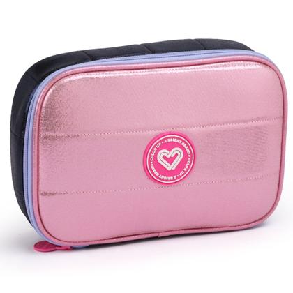 Imagem de Kit Mochila Costas Metalizada Feminina Color Up Estojo Box