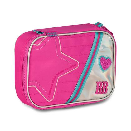 Imagem de Kit Mochila Costas Prateada com Lancheira Térmica e Estojo