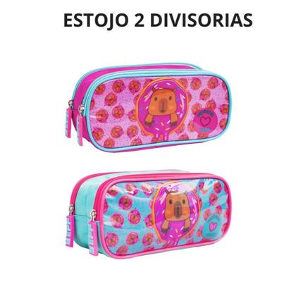Imagem de Kit Mochila De Carrinho Transparente Com Chaveiro Capivara De Pelúcia Grande Escolar 2026