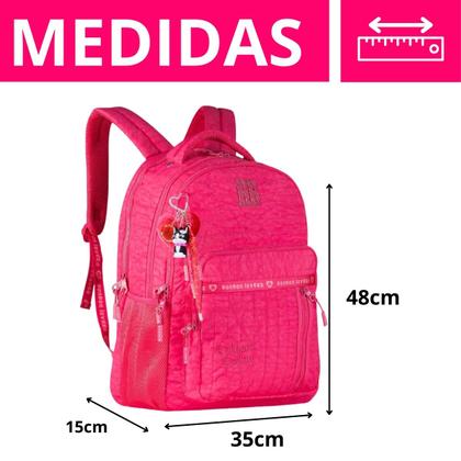 Imagem de Kit Mochila De Costas Escolar Rebecca Bonbon Com Lancheira Térmica Estojo Box E De Brinde Sacola Eco Bag Juvenil Clio