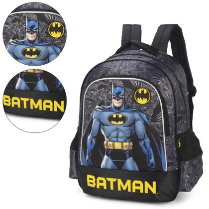 Imagem de Kit Mochila De Costas Estojo 3 Compartimentos Batman DC