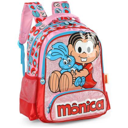 Imagem de Kit Mochila De Costas Estojo Triplo Mônica Magali Escolar