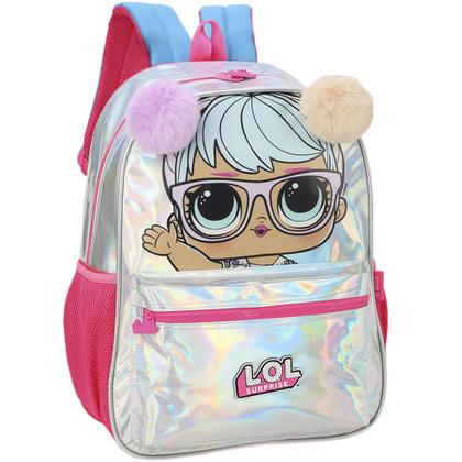 Imagem de Kit Mochila De Costas Meninas LOL Estojo 2 Divisórias Luxcel