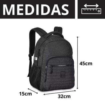 Imagem de Kit Mochila de Costas P/ Notebook Sport C/ Estojo Box Preto - Bolsa Escolar Juvenil - Clio