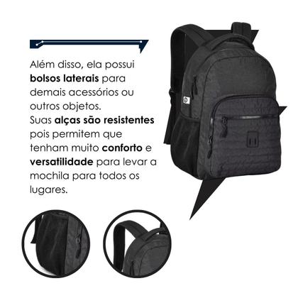 Imagem de Kit Mochila de Costas P/ Notebook Sport C/ Estojo Box Preto - Bolsa Escolar Juvenil - Clio
