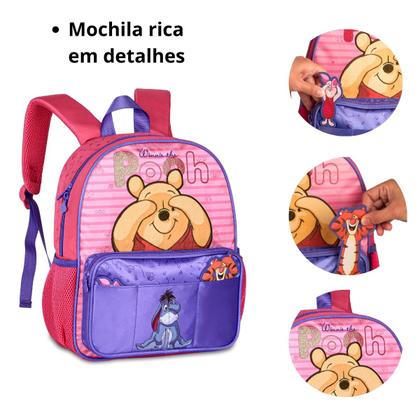 Imagem de Kit Mochila De Costas Ursinho Pooh E Lancheira Térmica Escolar Infantil Creche Passeio Licenciada Disney Winnie Clio