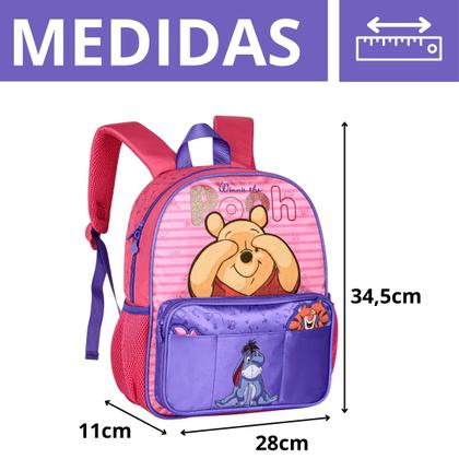 Imagem de Kit Mochila De Costas Ursinho Pooh E Lancheira Térmica Escolar Infantil Creche Passeio Licenciada Disney Winnie Clio